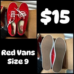 red Vans size 9